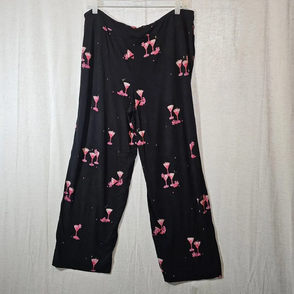 Soma LS Large Short Cool Nights PJ Pants Sipping Pretty Black Summer Cooling - Picture 6 of 9